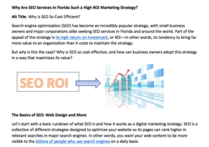 SEO Content example